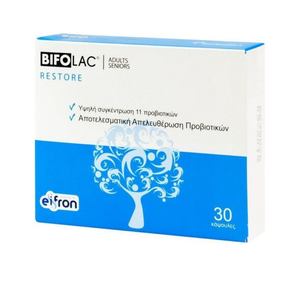 BIFOLAC Restore Probiotics Συμπλήρωμα Διατροφής για Αποκατάσταση της Εντερικής Χλωρίδας 30 κάψουλες - Image 1