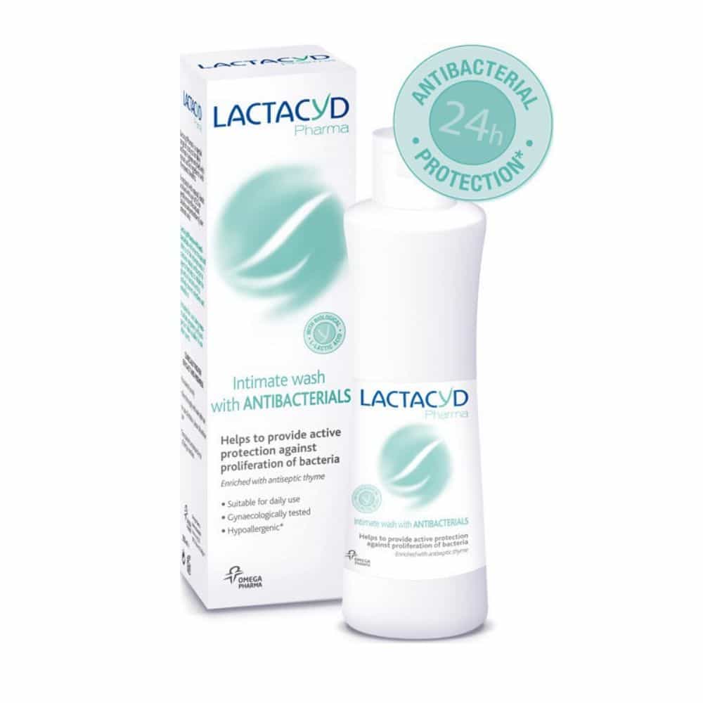lactacyd intimate antibacterial 250ml_1 Lactacyd Pharma Antibacterials Καθαριστικό Ευαίσθητης Περιοχής Με Φυσικούς Αντιβακτηριακούς Παράγοντες 250ml - Image 1